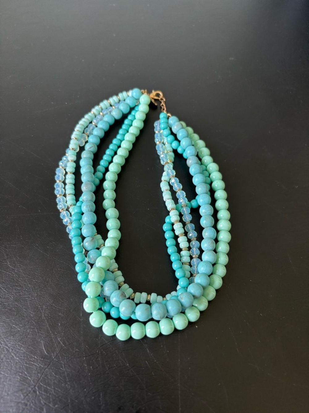 Ann Taylor Turquoise & Aqua Multi-Strand Beaded Necklace